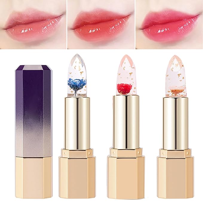 Crystal Jelly Flower Color Changing Lipstick, Ph Lipstick Changing
