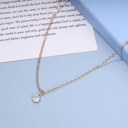 Boho Tiny Crystal Choker Gold Clear Quartz Pendant