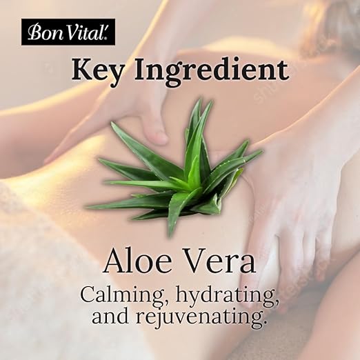 Bon Vital' Original Massage Gel for a Versatile Massage Foundation to Relax Sore Muscles and Repair Dry Skin, For Massage Therapists Who Want Superior Glide & Gentle Friction for Clients, 8 Oz Bottle