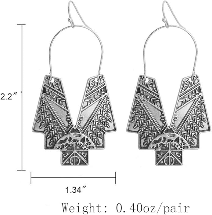 Zealmer Gold Geometric Earrings Statement Vintage Boho Ethnic