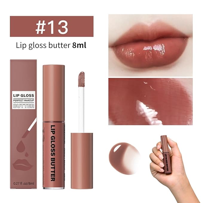 MAEPEOR Butter Lip Gloss 13 Colors Moisturizing Non-Sticky Gloss