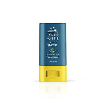 Oars + Alps Matte Sunscreen Face Stick SPF 50, Water & Sweat Resistant Sunblock, Broad Spectrum UVA/UVB Protection, Dermatologist Tested, Gluten-Free, Travel-Friendly