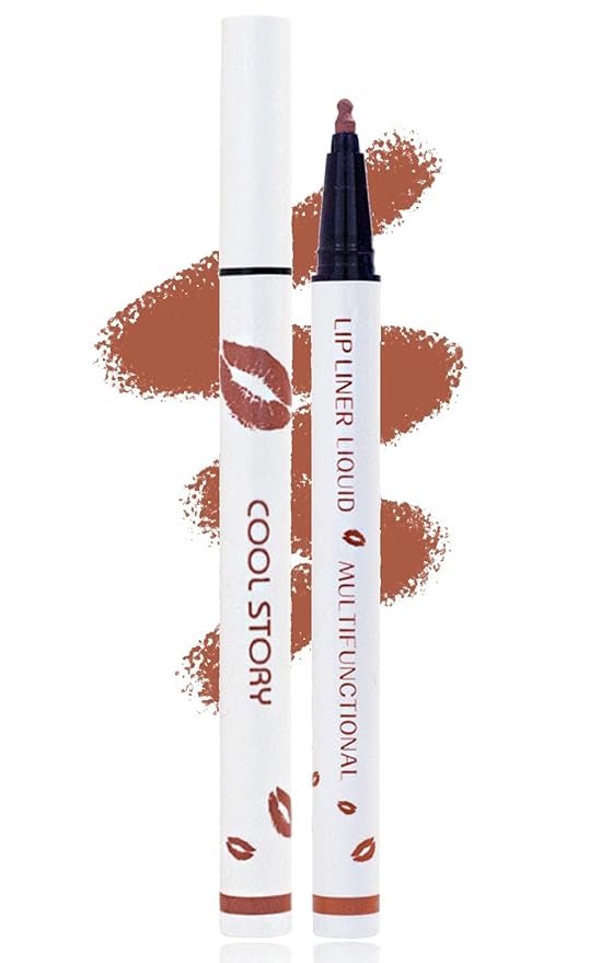 YUANLI Lip Stain Marker Pen, Lip Liner and Lipstick 2 in 1, Long Lasting Waterproof Matte Lip Tint Stain for Women, Hydrating and Waterproof 24 Hour Lip Liner Pencil & Liquid Lipstick - 03