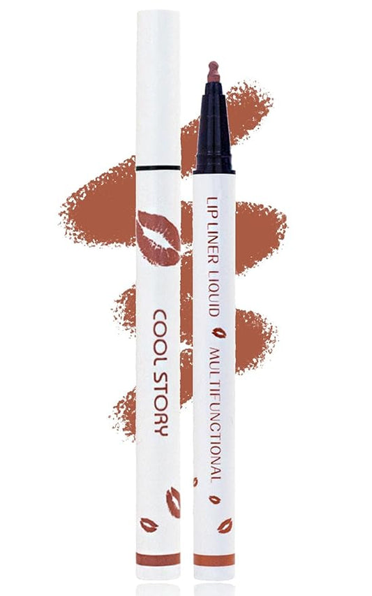 YUANLI Lip Stain Marker Pen, Lip Liner and Lipstick 2 in 1, Long Lasting Waterproof Matte Lip Tint Stain for Women, Hydrating and Waterproof 24 Hour Lip Liner Pencil & Liquid Lipstick - 03
