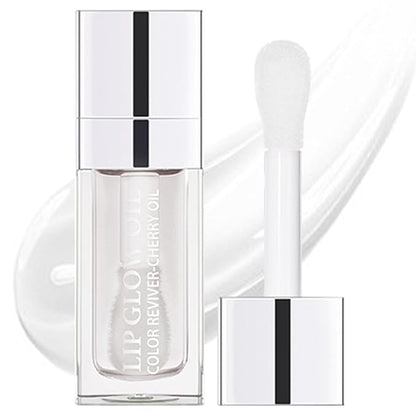 Hydrating Lip Oil for Women, Glossy Lip Color, Transparent Lip Gloss for Nourishing Lip and Make Lip Full, Moisturizing Liquid Tinted Lip Balm for Lip Care, 0.2oz (Transparent #000)