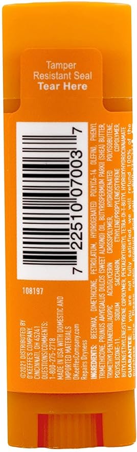 O'Keeffe's Unscented Lip Repair Lip Balm Lips,