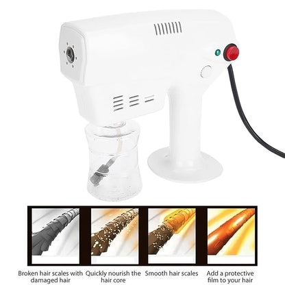 Nano Sprayer, Multifunctional Nano Steam Gun, Steamer Gun for Hair, Hair Coloring Dyeing Steamer Humidifer Hair Care Tool Us Plug
