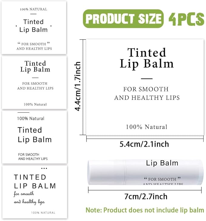 OLYCRAFT 100Pcs Self-Adhesive Lip Balm Tag Wrapping