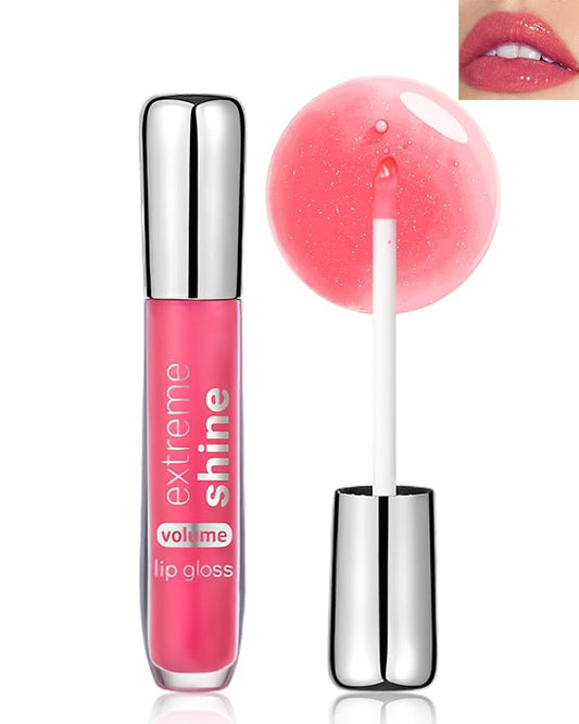 Clear Glitter Lip Gloss Lip Plumper, Hydrating Lip Glow Oil Plumping Lip Oil Gloss, Long Lasting Moisturizing Cherry Tinted Jelly Lip Gloss, Shimmer Lipgloss Lip Glaze Lip Care for Women-05