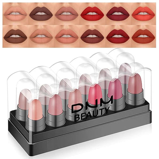 12Pcs Mini Capsule Makeup Lipstick Pills Mini Set Lipstick
