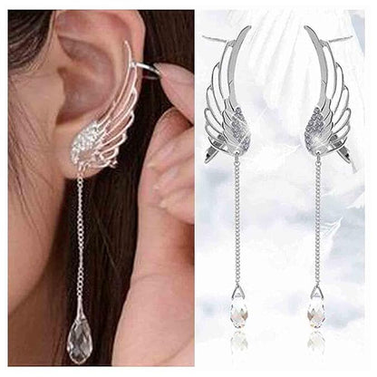 Boho Rhinestone Wing Ear Climbers Earrings