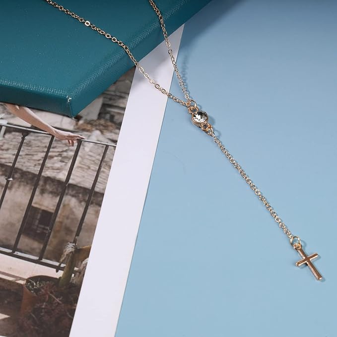 Boho Cross Y Necklace Gold Chain