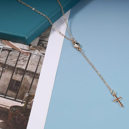 Boho Cross Y Necklace Gold Chain