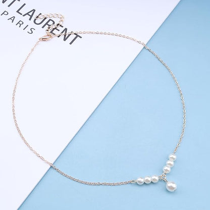 Vintage Pearl Pendant Necklace Gold Pearl Beads Necklace