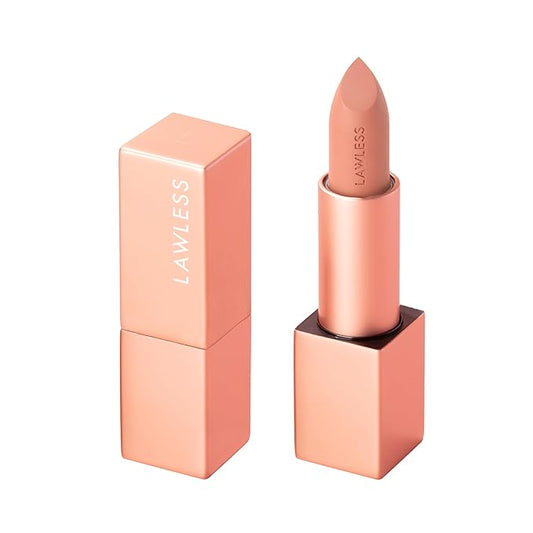 LAWLESS Forget the Filler Lip-Plumping Line-Smoothing Satin Cream Lipstick - Fawn - Natural Ingredients Smooth and Hydrate Lips for a Plumper, Fuller Look - 3.7g