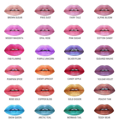 Aromi Metallic Liquid Lipstick | Long-lasting, Smear, Smudge, + Transfer Proof, Waterproof, Light, Baby Pink Lip Color with Shimmery Finish, Paraben + Phthalate Free (Pink Sugar)