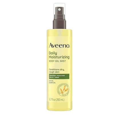 Aveeno Daily Moisturizing Body Oil, Body Mist for Dry Skin with Oat Oil and Jojoba Oil, Nourishing Body Spray with a Hypoallergenic Formula, 6.7 FL OZ