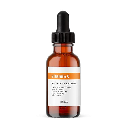 Vitamin C Serum with Vitamin E and Hyaluronic Acid with 20% L-Ascorbic Acid - Great for Hydration, Anti-Aging, Brightening and Reducing Appearnace of Wrinkles by DRN Labs. 1 Fl Oz