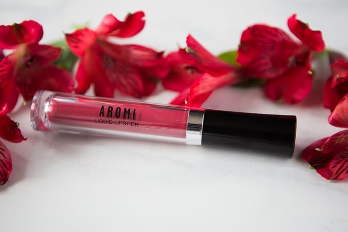Aromi Brick Red Matte Liquid Lipstick | Warm, Earthy Burgundy Lip Color, Long-lasting and Kiss-Proof, Vegan, Cruelty-free, Waterproof, Handmade (Brick Red)