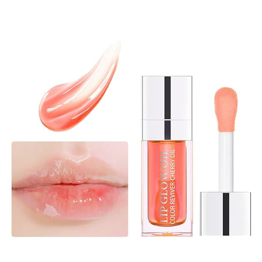 MAEPEOR Hydrating Lip Glow Oil 10 Colors Moisturizing Lip Oil Gloss Non-sticky Transparent Lip Gloss Long Lasting Nourishing Tinted Lip Balm with Big Brush Head (IColors 01)