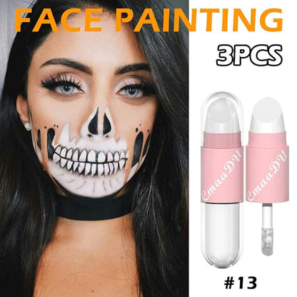 AMY'S DIARY 2in1 Matte Colors Lipstick & Liquid Lipstick 3Pcs Set, Full Color Lip Gloss, Matte for halloween, Long Wear Waterproof Velvet Lipstick (3 pcs White)