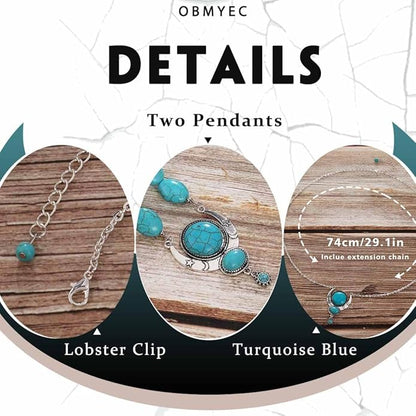 Y2K Necklace Puffy Turquoise Beaded Necklaces