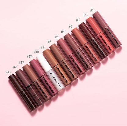 MAEPEOR Butter Lip Gloss 13 Colors Moisturizing Non-Sticky Gloss