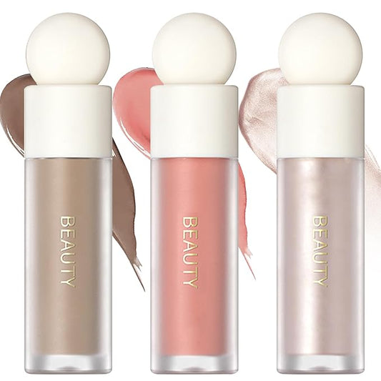 Erinde 3 Colors Liquid Highlighter Blush Contour Set,