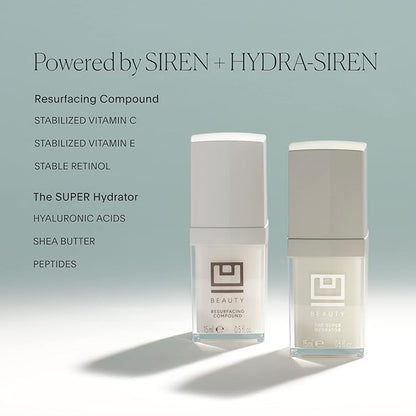 The U Beauty Duo - Resurfacing Compound & SUPER Hydrator Set - Vitamin C & E, Retinol, Hyaluronic Acid - Moisturizing Face Serum Duo for Smooth, Hydrated and Softer Skin, Set of 2 1.7 fl oz