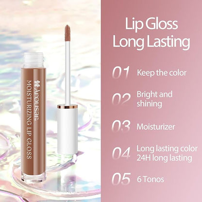 Moisturizing Lip Gloss, Non-Stick and Non-Drying Luminous Tinted Moisturizing