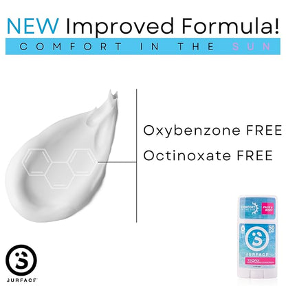 Surface TROPIX Sheer Touch Sunscreen Stick, Water Resistant, UVA/UVB Broad Spectrum, Fast Drying Protection, PABA Free - SPF 50-1 PACK