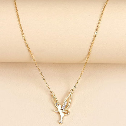 Fairy Pendant Necklace Delicate Gold Angel