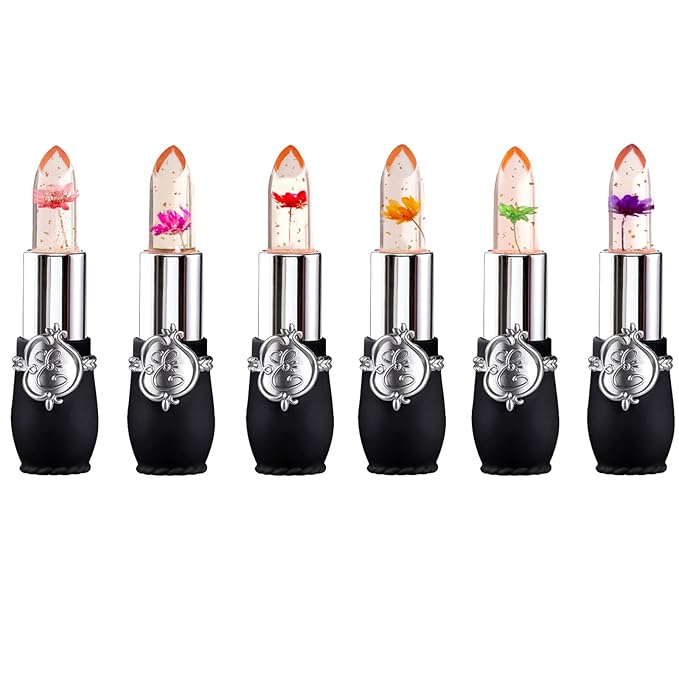 Color Changing Lipstick,Crystal Flower Lip Gloss, Color Changing Changing