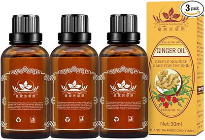 3 Pack Lymphatic Drainage Ginger Oil, Promote Blood Circulation Metabolism SPA Massage Oil.