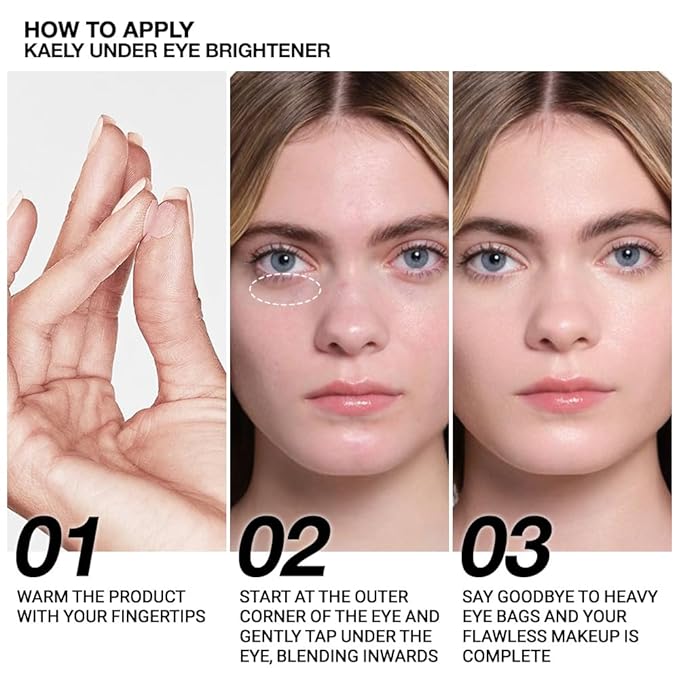 evpct 2Pcs under Eye Brightener, Nourishing Luminous under Light Pink