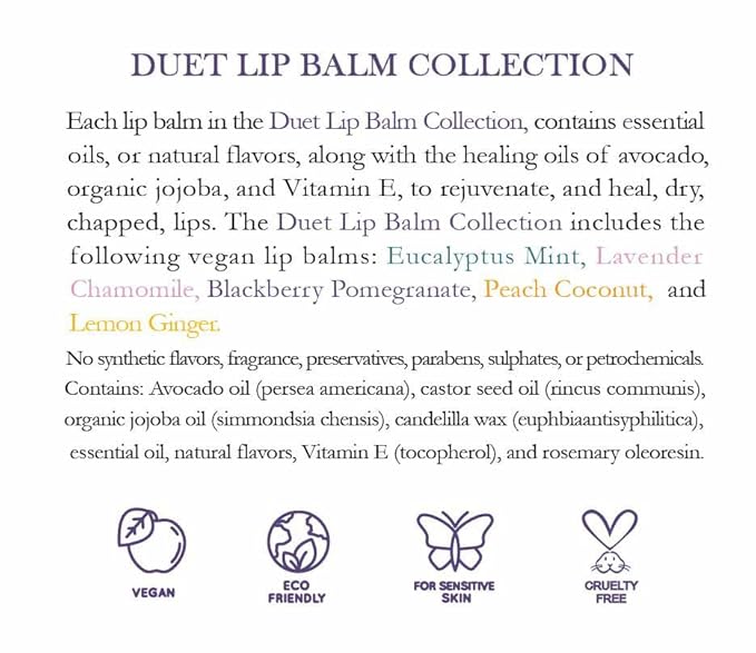 Duet Lip Balm Collection, Vegan Lip Lips,