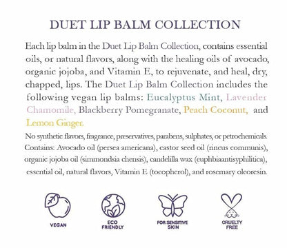 Duet Lip Balm Collection, Vegan Lip Lips,