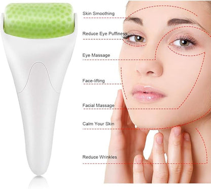 Ice Roller for Face & Eye Puffiness Migraine Relief, Ice Face Rollers for Women Facial Massager, Minor Injury, Headaches Relief, Anti Wrinkle Skin Care Product