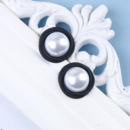 Vintage Mermaid Pearl Stud Earrings Half