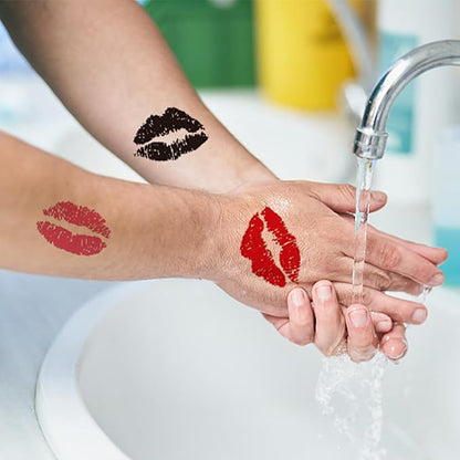 10 Sheets Red Lip Temporary Tattoo, Lip Print Party Decorations