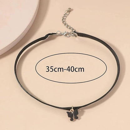 Vintage Black Choker Necklace Chain Goth