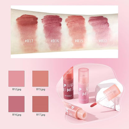 Matte Ink Lip Tint Stain, Lip Mud, Lasting Non-Stick Cup Matt Lip Gloss, Korean Liquid Lipcolor Makeup, Cheeky, Rose Nude Lipstick for Women (B17# Maple Sugar)