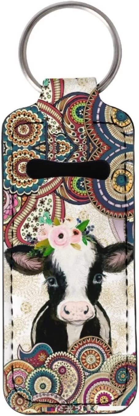 Bulopur Mandala Cow Chapstick Holder Slim Neoprene Lipstick