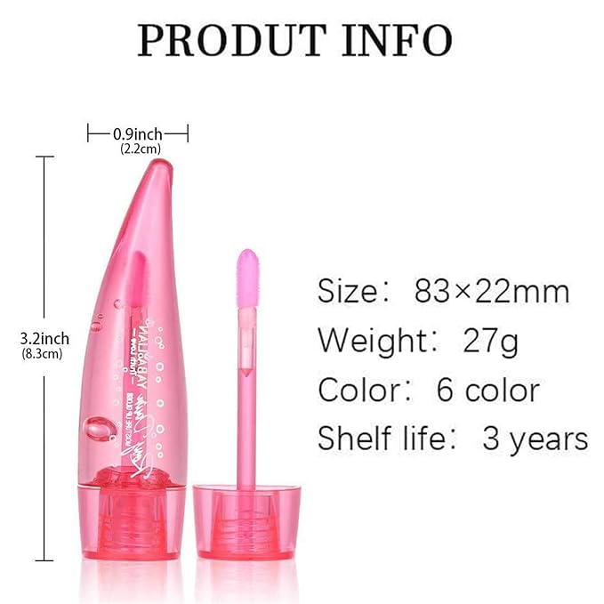 6PCS Aloe Vera Lip Gloss, Long Balm