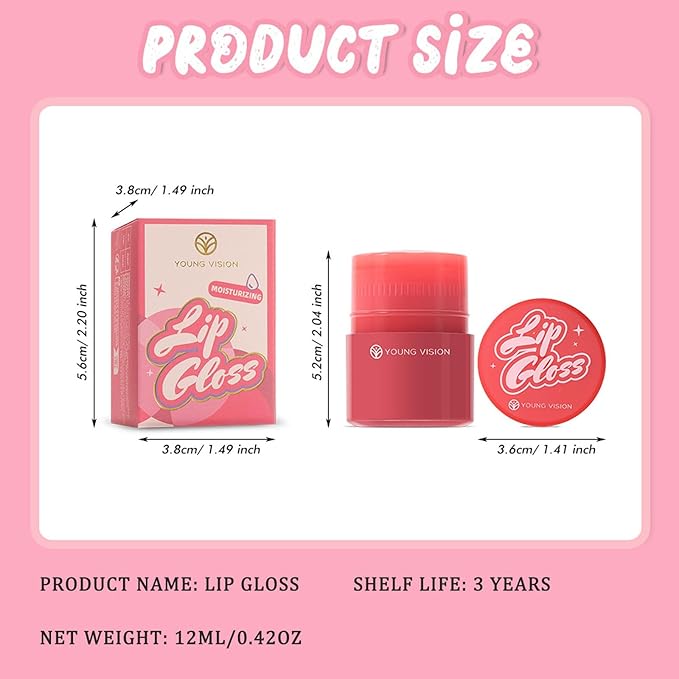 Tinted Lip Balm, Twist Dispenser Hydrating Lip Gloss, Lightweight, Shiny Melting Lip Gloss, Comfortable, Non-Sticky, Lip Mask Friendly(04#)