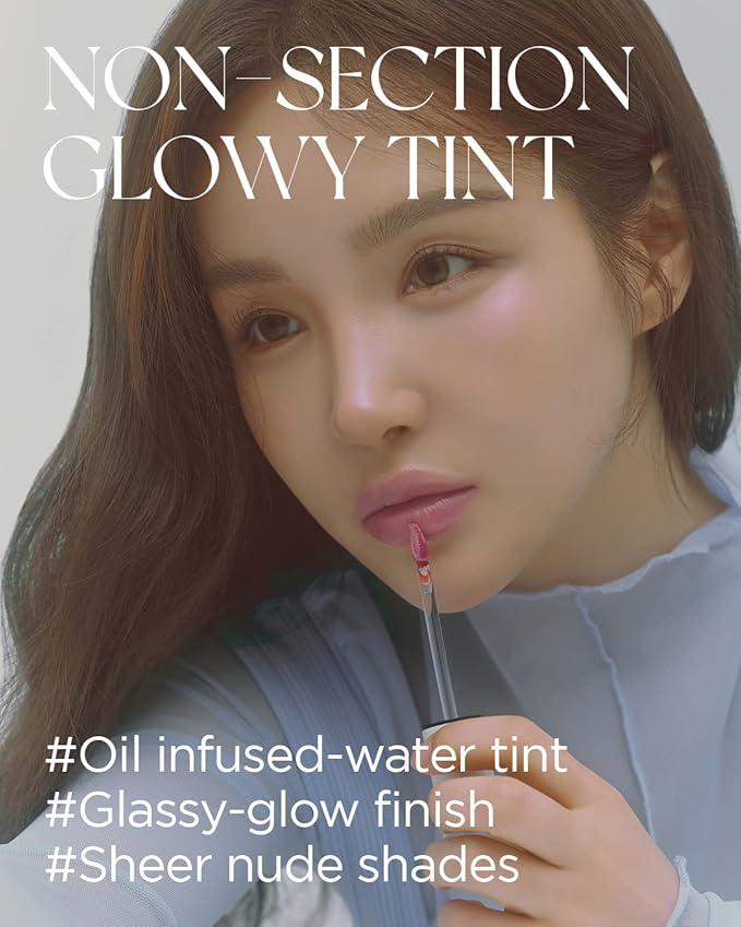 Non-Section Glowy Tint – 114 SHEER THROUGH – Glass Lasting Transparent & Flexible Lip Makeup - Moisturizing Lip Stain for Glossy Finish – Buildable Lipstick for Fuller Looking Lip, 0.18 fl.oz.