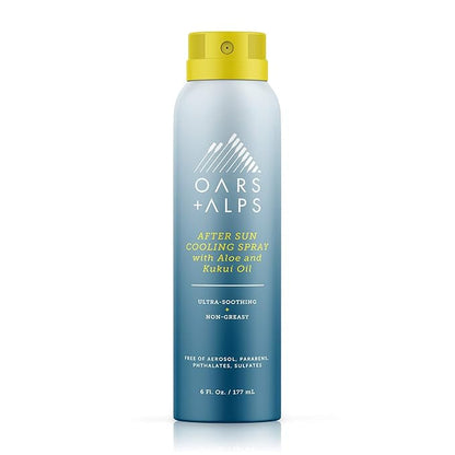 Oars + Alps After Sun Cooling Spray, Includes Aloe Vera and Niacinamide with a Green Tea Scent, 6 Fl Oz
