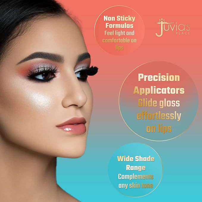 Juvia's Place Long Lasting Hydrating The Reds & Berries Lip Gloss Glass Ruby Rose, 16 oz, Soft Red