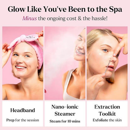 Facial Steamer Spa Kit with Complimentary 6 Skin Care Tools | Face Steamer for Facial Deep Cleaning with Towel Warmer & Humidifier Mode| Self Care Gifts for Women, Spa Gifts, Birthday Gifts for Women