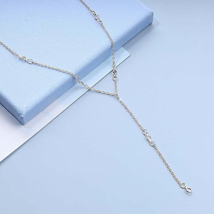 Boho Crystal Y Necklace Gold Moonstone